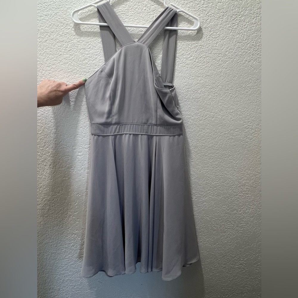 Lulus Elegant Gray Halter Dress